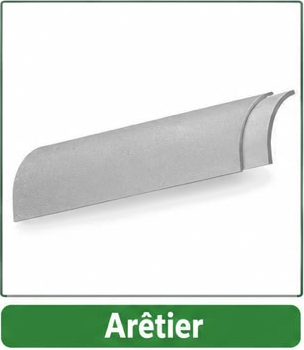 Arêtier en fibrociment gris