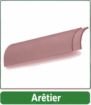 Arêtier en fibrociment rouge