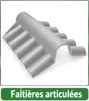 Faîtière articulée en fibrociment gris