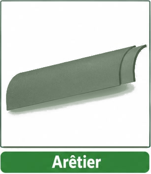 Arêtier en fibrociment vert
