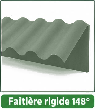 Faîtière rigide 148° en fibrociment vert