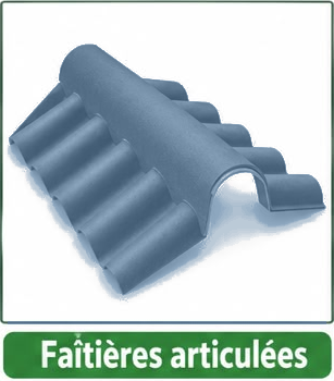 Faîtière articulée en fibrociment bleu