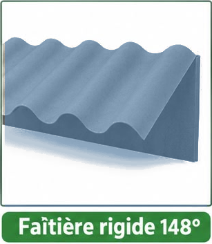 Faîtière rigide 148° en fibrociment bleu