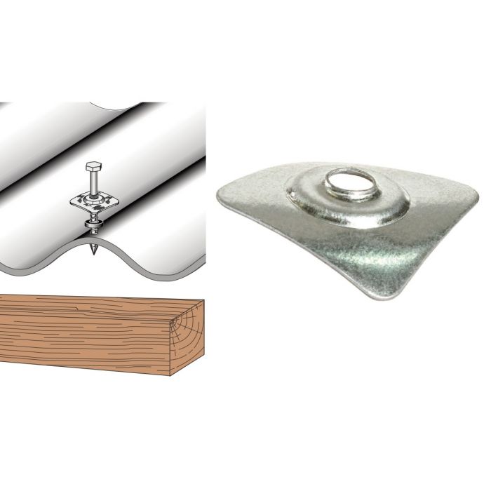 Plaquette galvanisée 40 × 40 × 8,5 mm L26 pour fibrociment